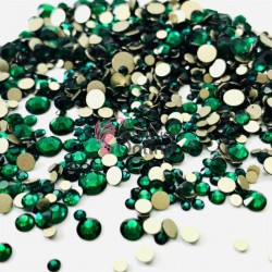 Strasuri din cristale pentru make-up, model Gold SM011JJ Emerald Mixt